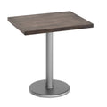Rectangular Solid Wood Commercial Tabletop with 18" Round Dining Height Base