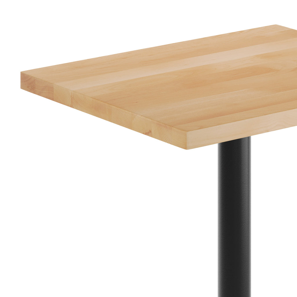 Rectangular Solid Wood Commercial Tabletop with 18" Round Dining Height Base