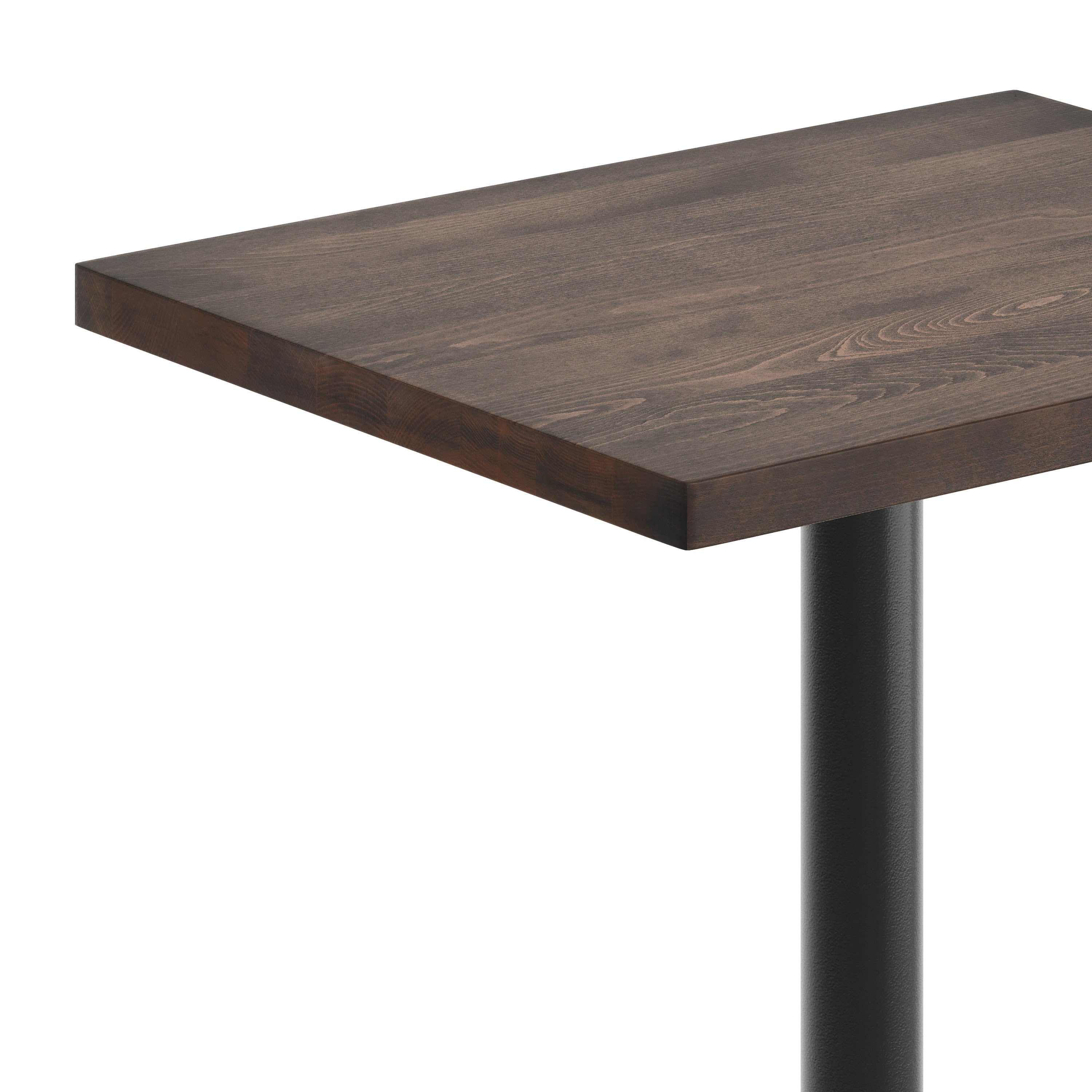 Rectangular Solid Wood Commercial Tabletop with 18" Round Dining Height Base