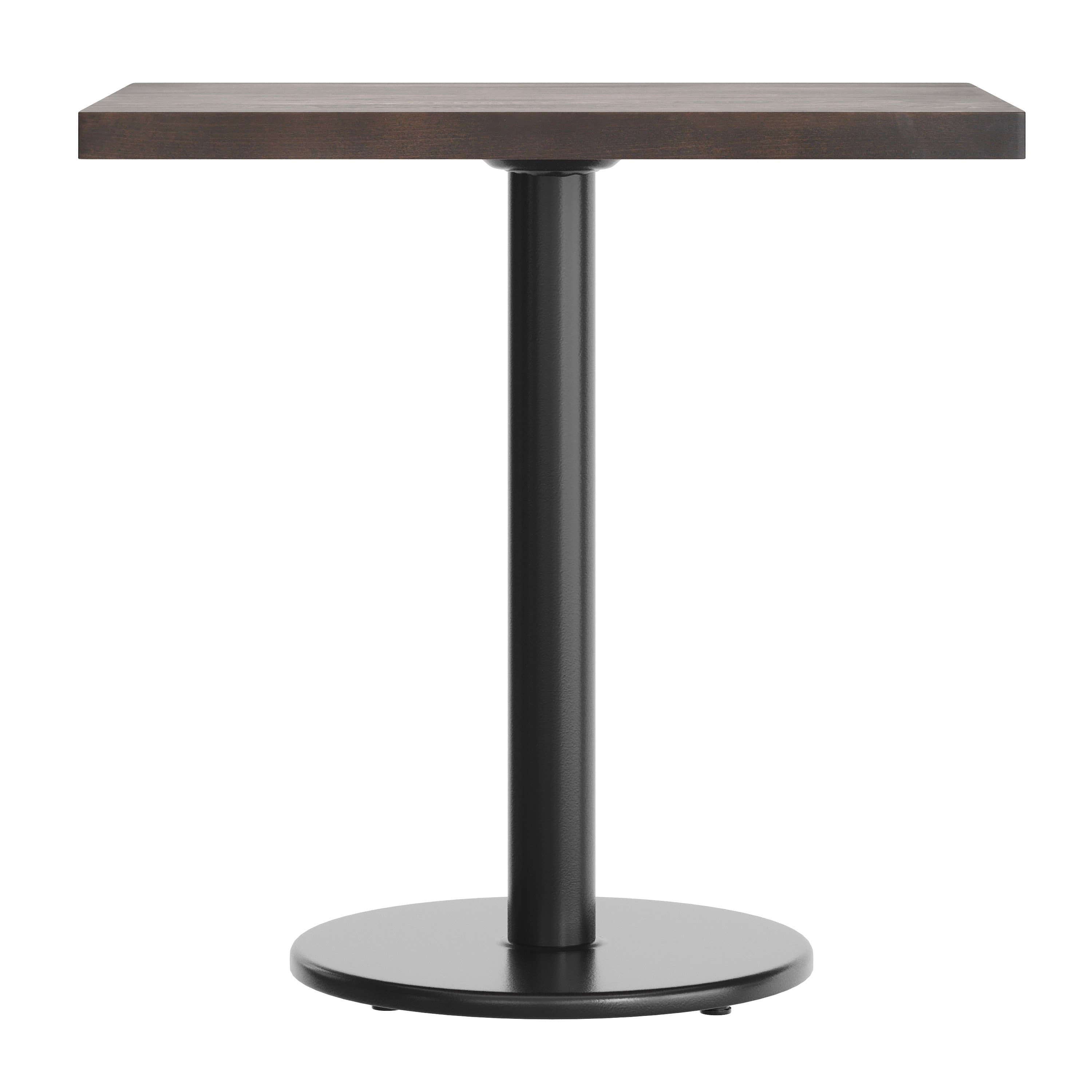 Rectangular Solid Wood Commercial Tabletop with 18" Round Dining Height Base