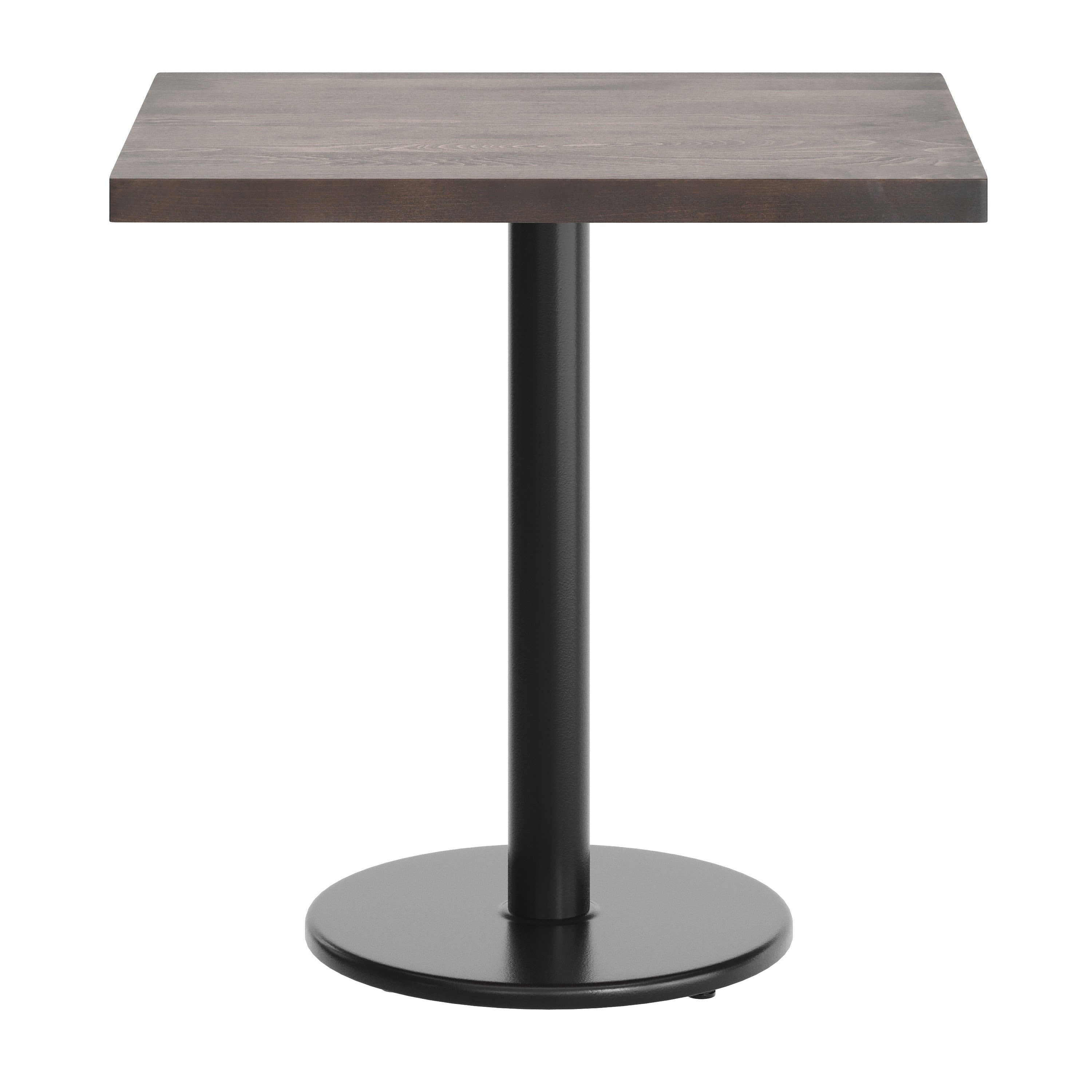 Rectangular Solid Wood Commercial Tabletop with 18" Round Dining Height Base
