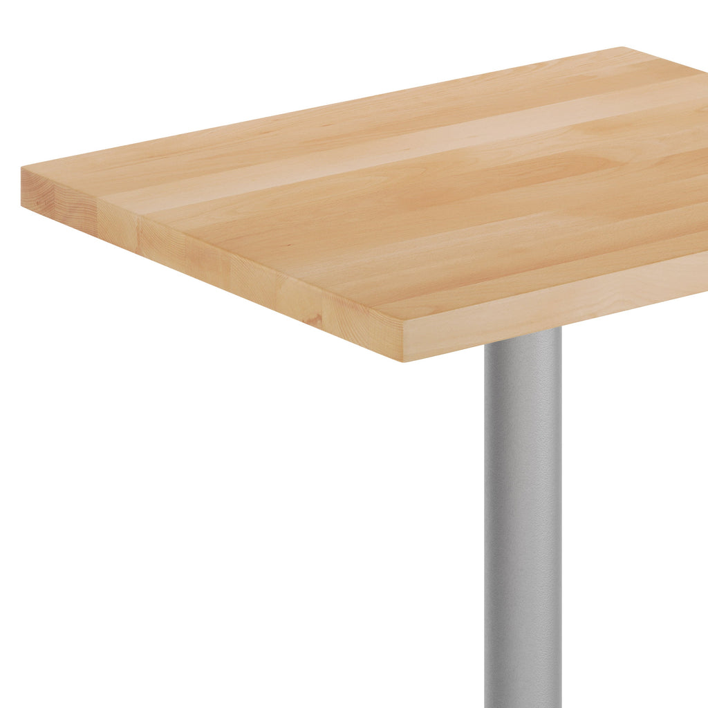Rectangular Solid Wood Commercial Tabletop with 18" Round Dining Height Base