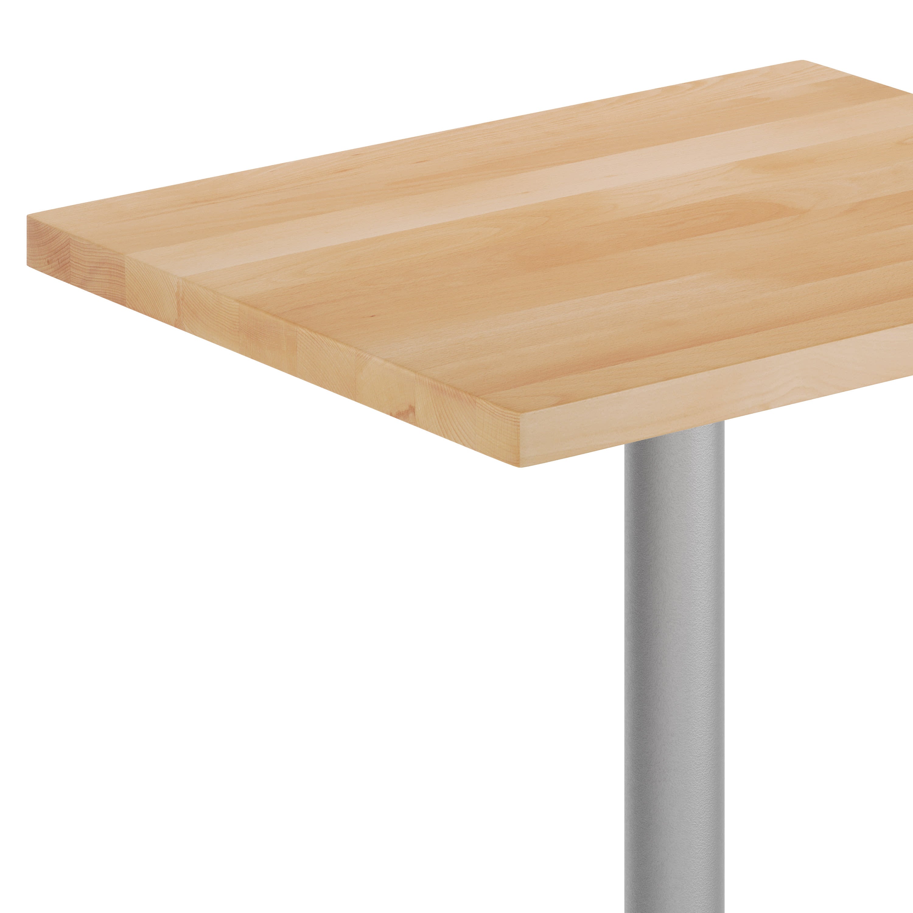 Rectangular Solid Wood Commercial Tabletop with 18" Round Dining Height Base