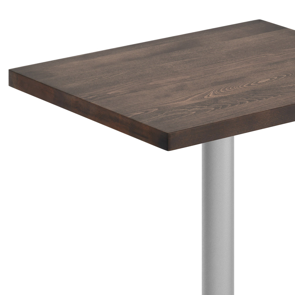 Rectangular Solid Wood Commercial Tabletop with 18" Round Dining Height Base