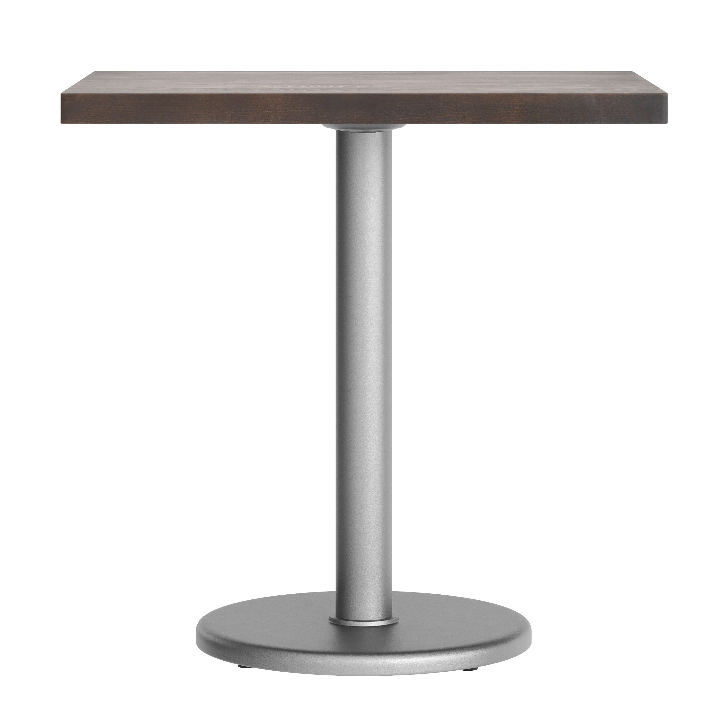 Rectangular Solid Wood Commercial Tabletop with 18" Round Dining Height Base