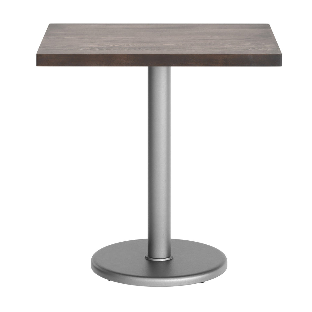 Rectangular Solid Wood Commercial Tabletop with 18" Round Dining Height Base