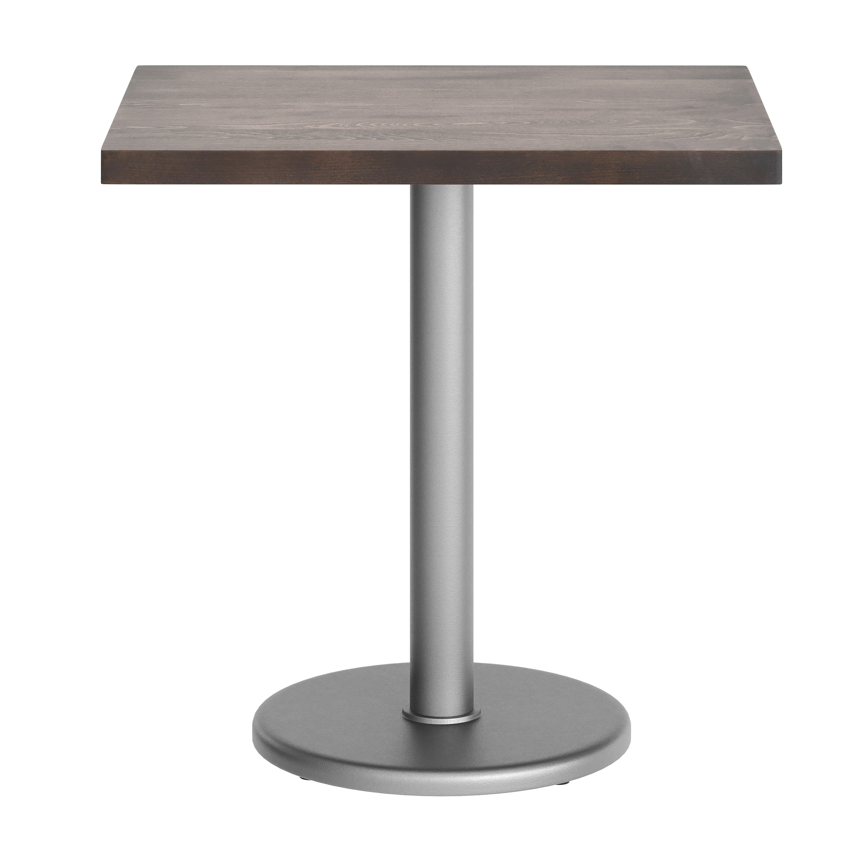 Rectangular Solid Wood Commercial Tabletop with 18" Round Dining Height Base