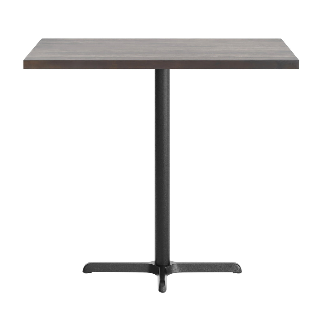 Rectangular Solid Wood Commercial Tabletop with 23.5" x 29.5" Bar Height X-Base