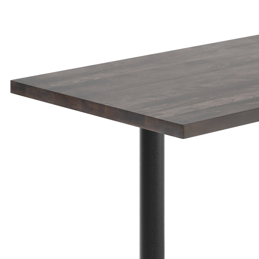 Rectangular Solid Wood Commercial Tabletop w/Two 22" x 22" Dining Height T-Bases