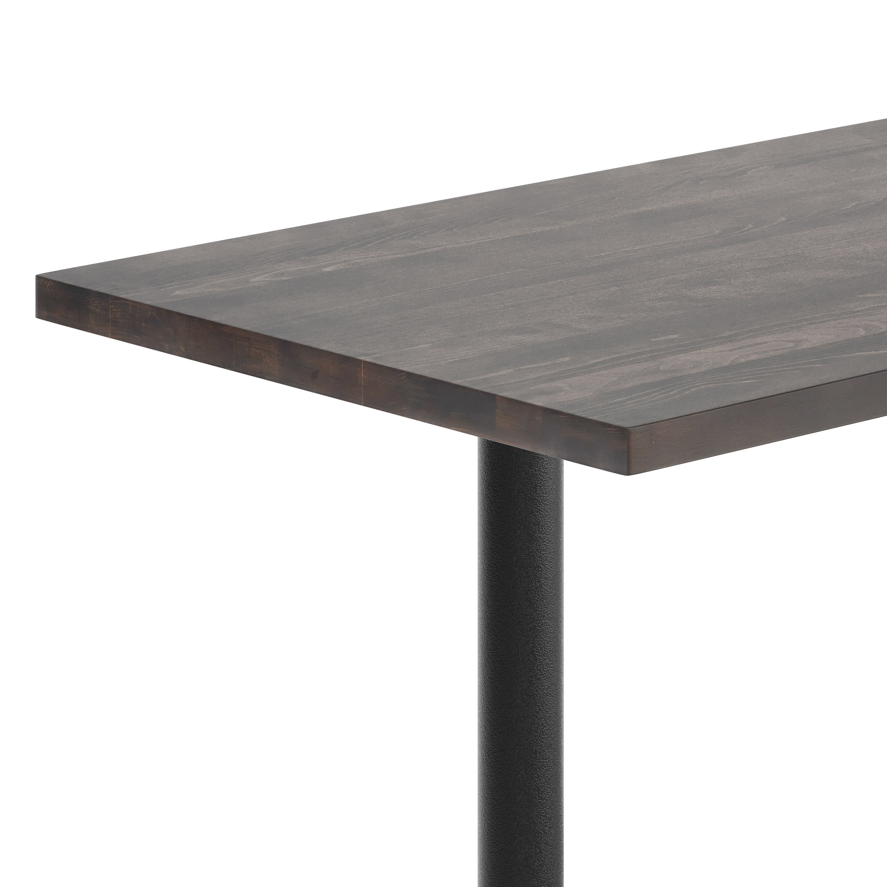 Rectangular Solid Wood Commercial Tabletop w/Two 22" x 22" Dining Height T-Bases