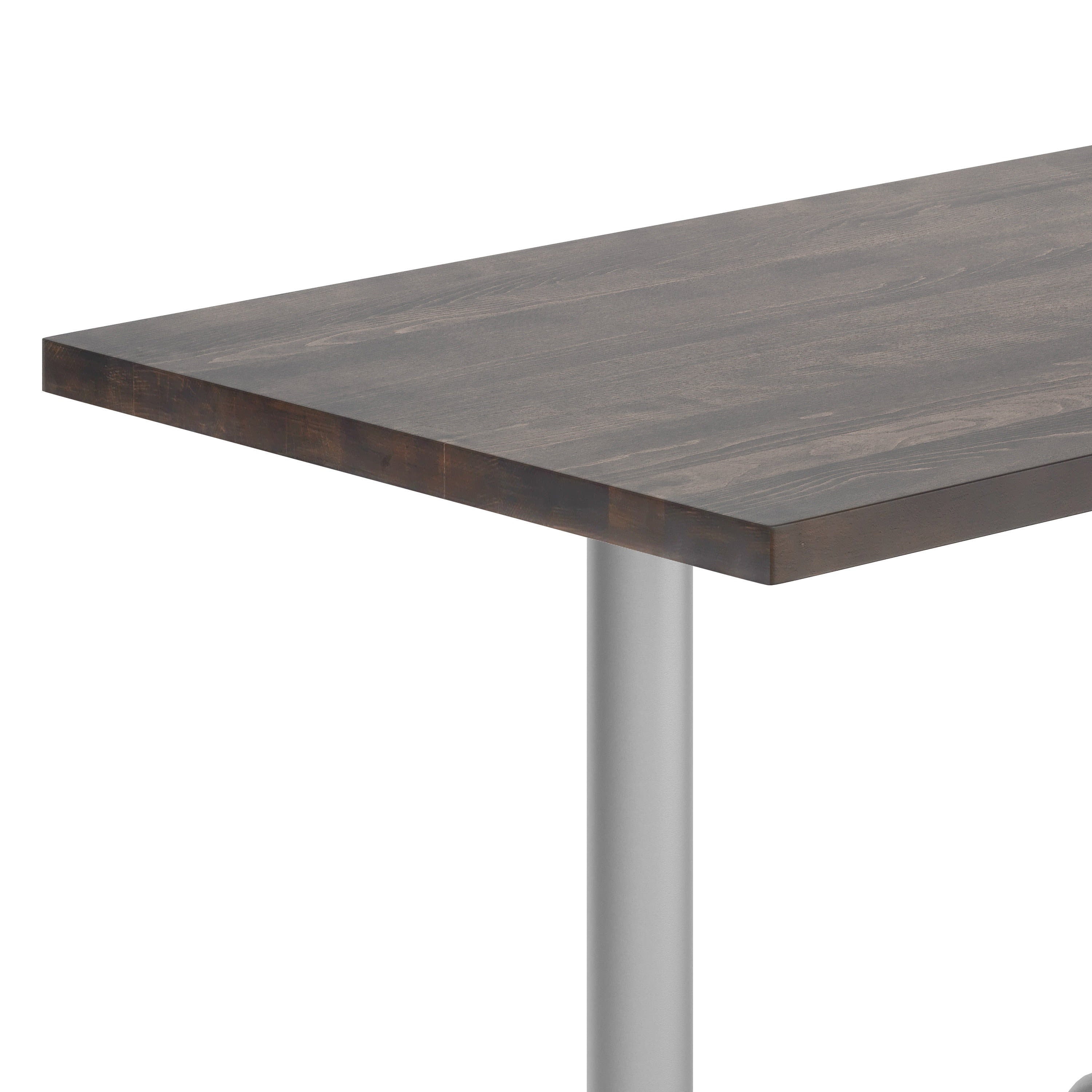 Rectangular Solid Wood Commercial Tabletop w/Two 22" x 22" Dining Height T-Bases