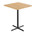 Square Solid Wood Commercial Tabletop with 30" x 30" Bar Height X-Base