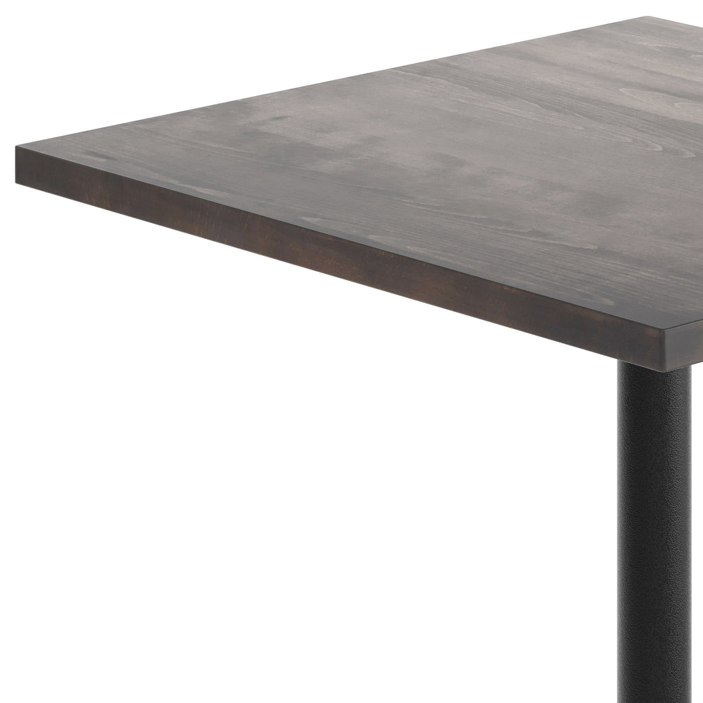 Square Solid Wood Commercial Tabletop with 30" x 30" Bar Height X-Base