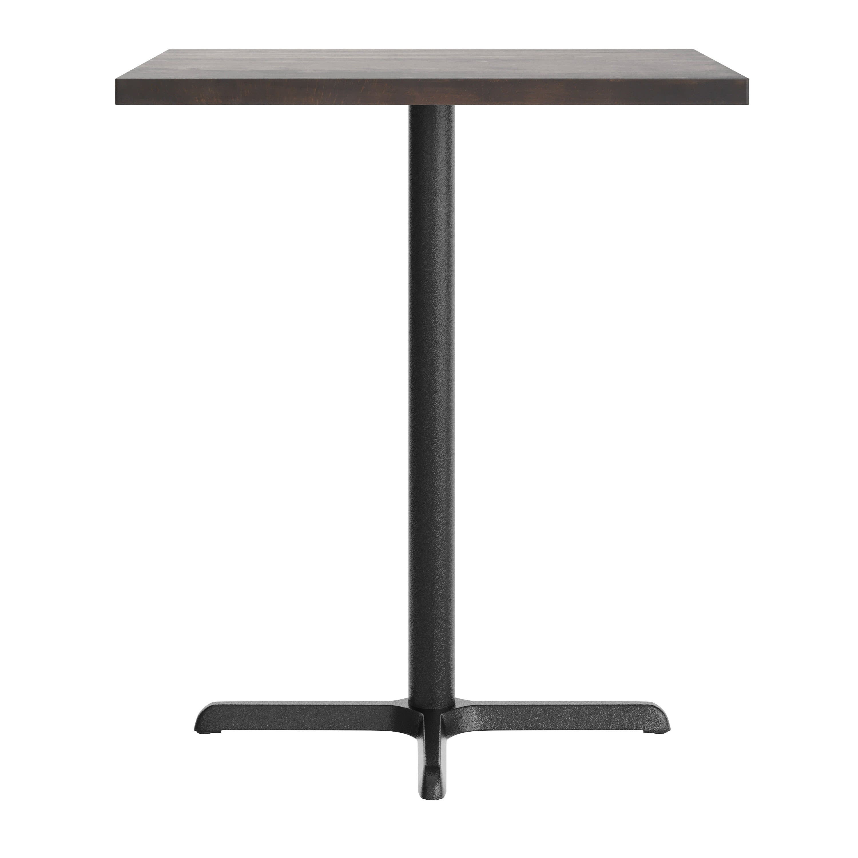 Square Solid Wood Commercial Tabletop with 30" x 30" Bar Height X-Base