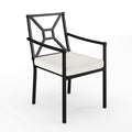 Lily Pond Indoor-Outdoor Stackable Patio Dining Armchair with Steel Frame with All-Weather Cushion