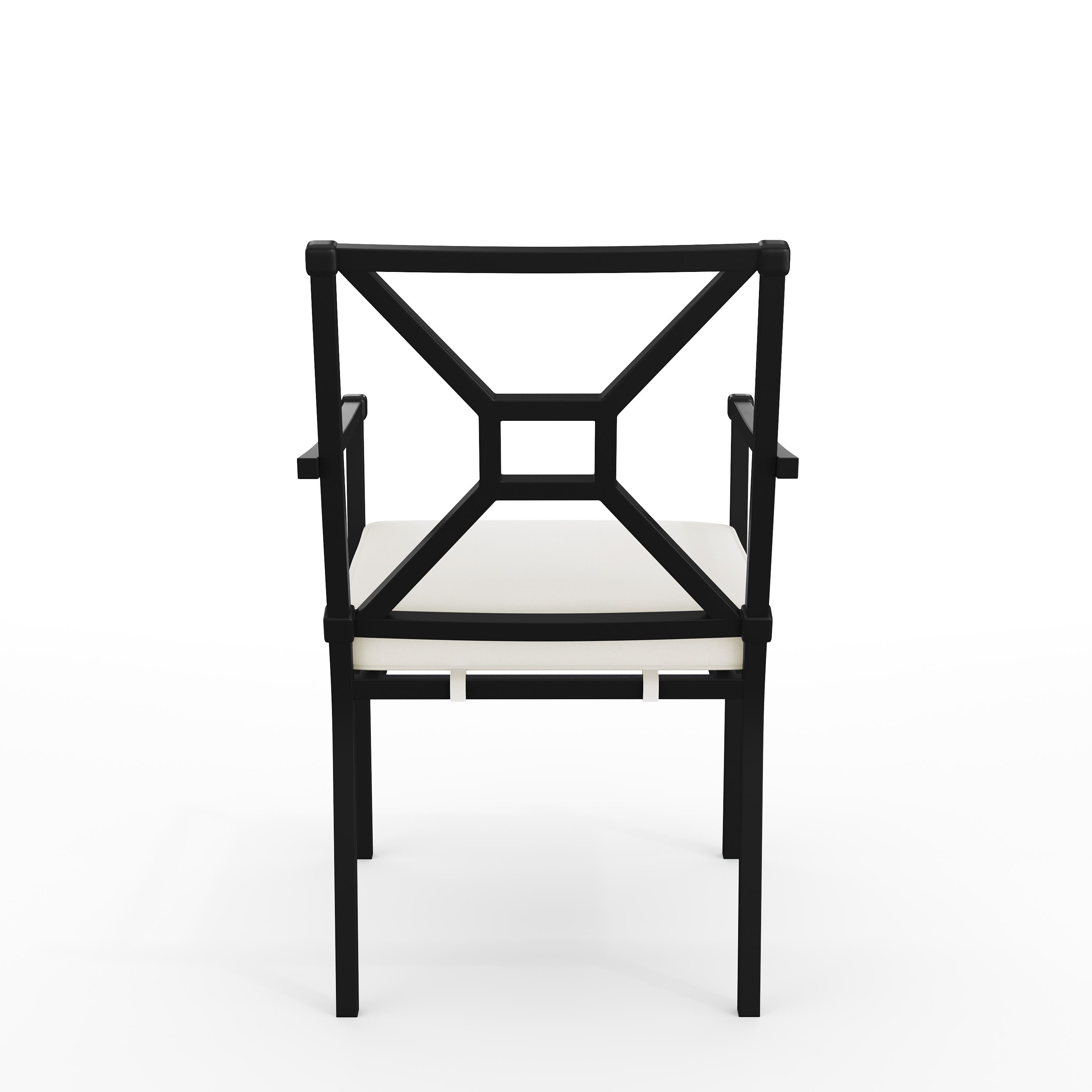 Lily Pond Indoor-Outdoor Stackable Patio Dining Armchair with Steel Frame with All-Weather Cushion