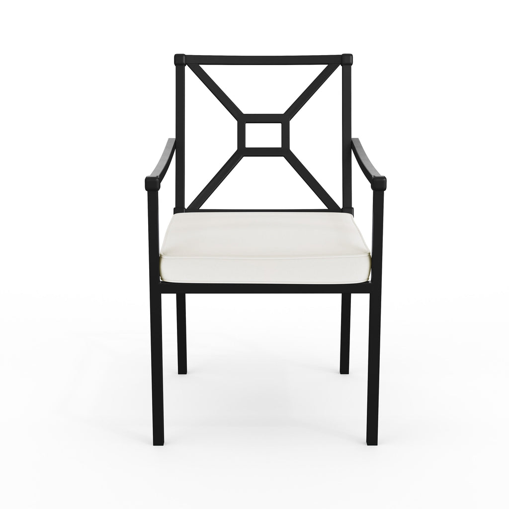 Lily Pond Indoor-Outdoor Stackable Patio Dining Armchair with Steel Frame with All-Weather Cushion