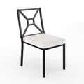 Lily Pond Indoor-Outdoor Stackable Patio Side Dining Chair with Steel Frame with All-Weather Cushion