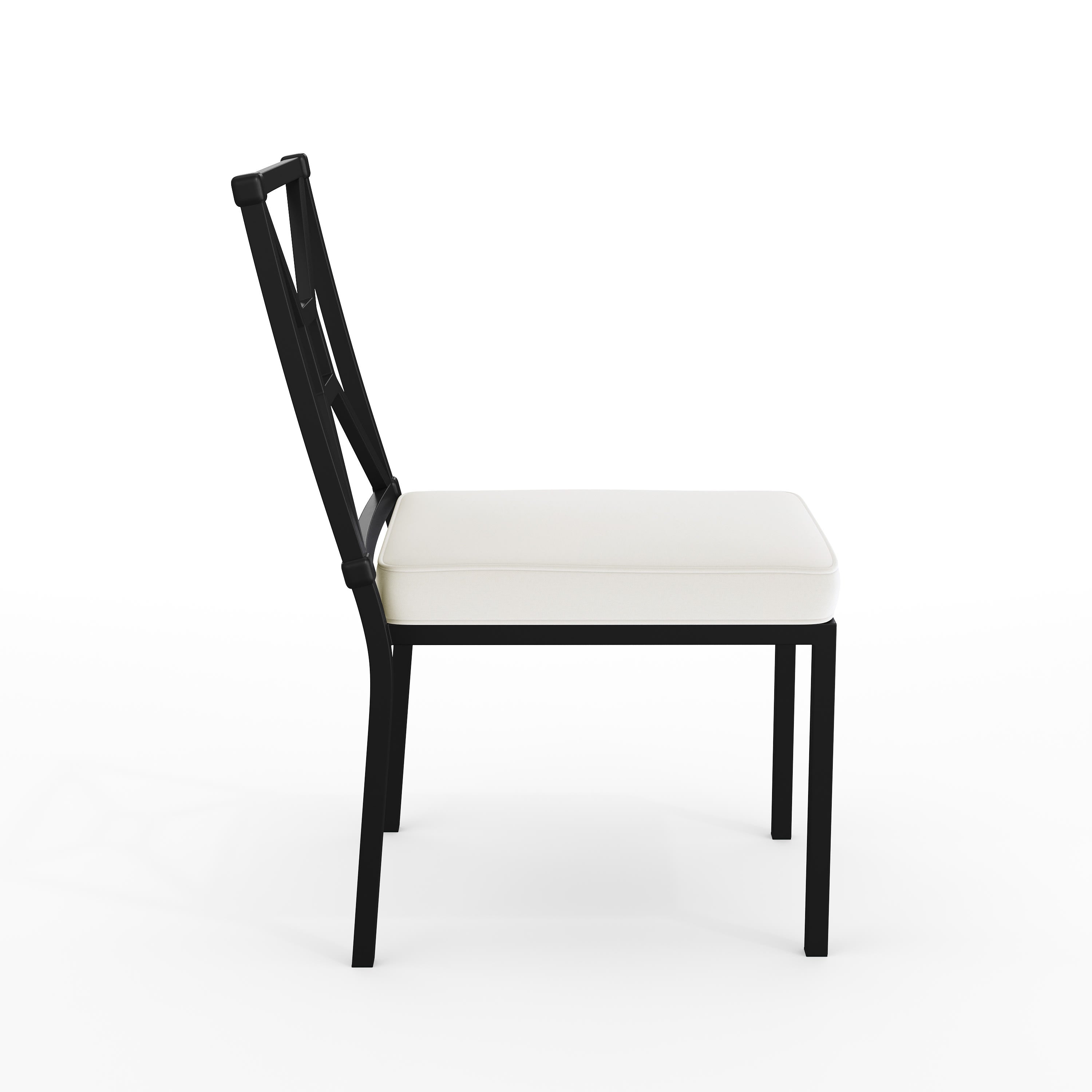 Lily Pond Indoor-Outdoor Stackable Patio Side Dining Chair with Steel Frame with All-Weather Cushion