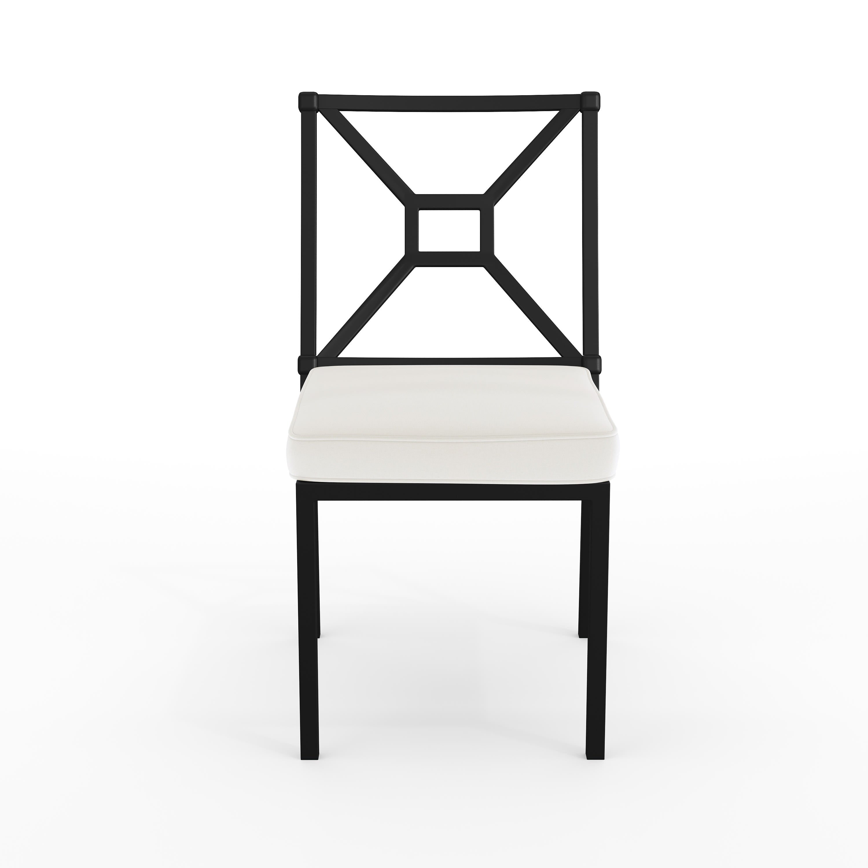 Lily Pond Indoor-Outdoor Stackable Patio Side Dining Chair with Steel Frame with All-Weather Cushion